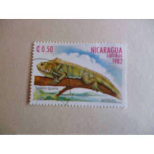 Timbre "Nicaragua 1982 : Iguane".