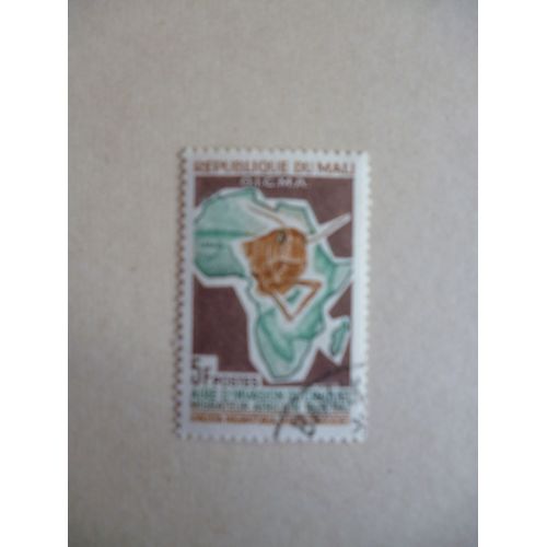 Timbre "Mali :Aire D'invasion Du Criquet Migrateur Africain :1925-1942."