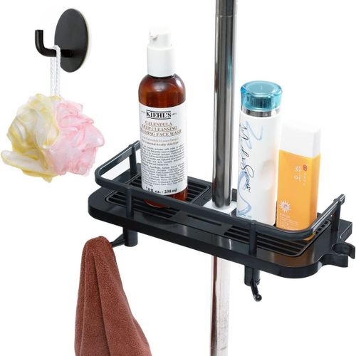 Étagère de douche télescopique réglable en plastique, étagères de salle de bain, organisateur de salle de bain goodnice