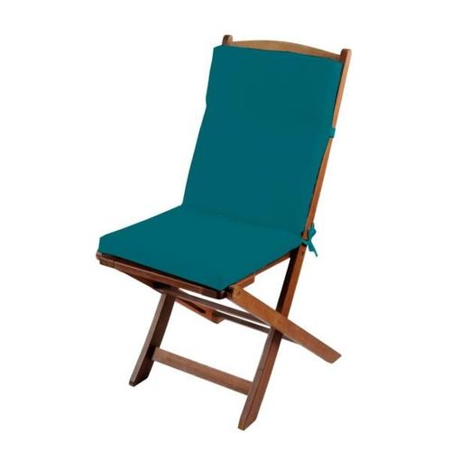 Coussin De Fauteuil Déperlant, Bleu Pétrole, 90 X 40 Cm, Attache Clips + Nouettes, 100% Polyester