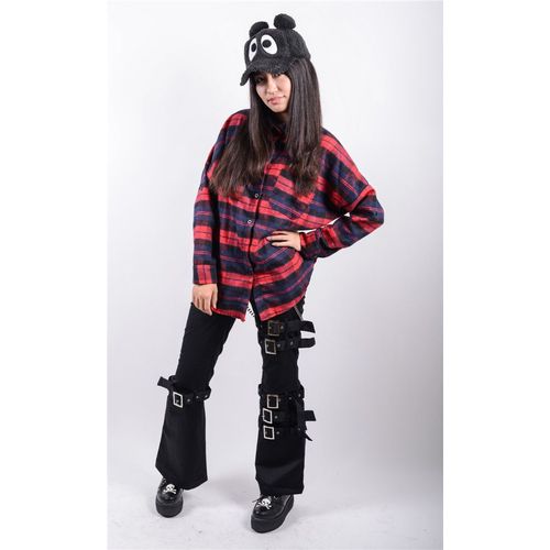 Chemise Top Haut Coton Ecossais Rouge Ou Bleu Sweet Shiro Lolita Kawaï Japonais Mignon Convention Soirée Fête Cosplay Déguisement Costume Black Sugar Punk Gothique