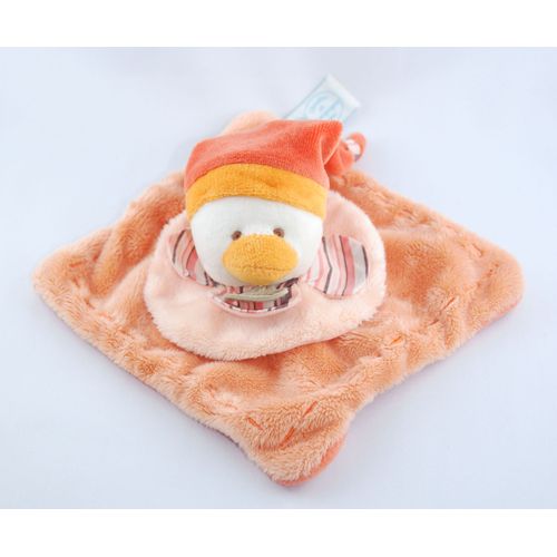 Doudou Et Compagnie Banjo Le Canard Poussin Les Z'amigolos Carré Plat Orange Jaune