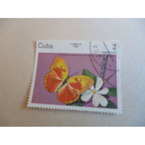 Timbre " Cuba 1984 :Phoebis Avellaneda Herr Schaffer".
