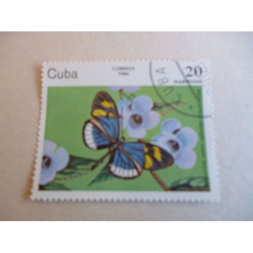 Timbre " Cuba 1984 :Heliconius Cydno Cydnides Staudinger".