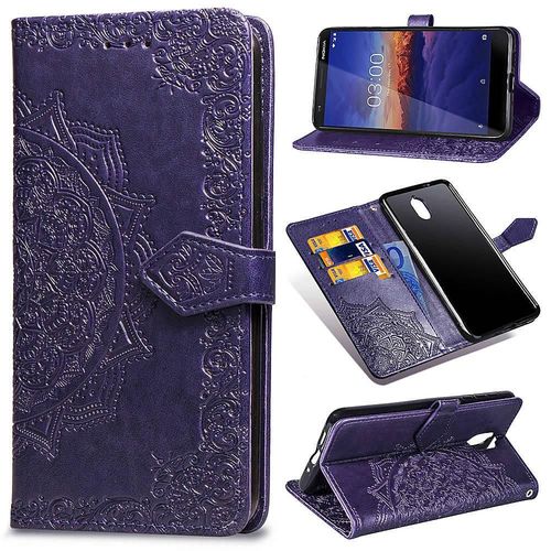 Étui Pour Nokia 3.1 Motif Exquis Couverture Rabotant Antichoc Simple Entreprise Étui En Cuir - Violet