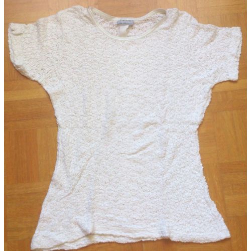 T-Shirt Femme Manches Courtes Dentelle Gauffrée Marque 3 Suisses Taille 2