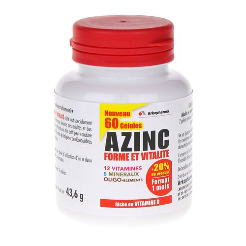 Arkopharma Azinc Forme Et Vitalité (60 Gélules) 