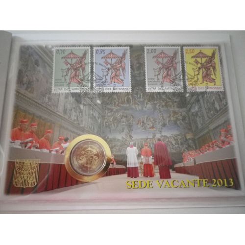 Magnifique Folder Sede Vacante 2013 - Piece 2e+4 Timbres