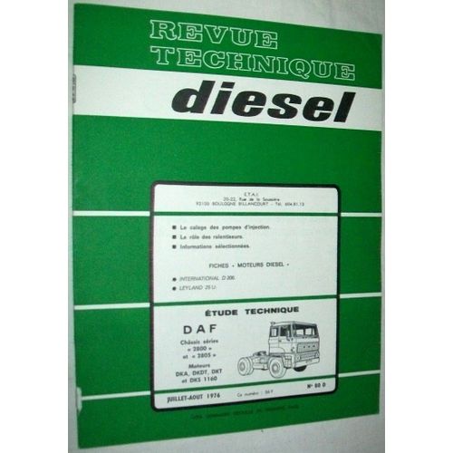 Revue Technique Diesel N° 80 D - Daf Châssis Séries 2800 Et 2805  - Moteurs Dka ¿ Dkdt ¿ Dkt Et Dks