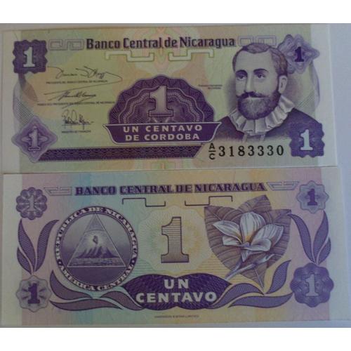 Billet 1 Centavo De Cordoba  ,  Nicaragua