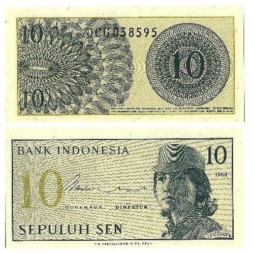 Billet 10 Sepuluh Sen Indonesie 1964