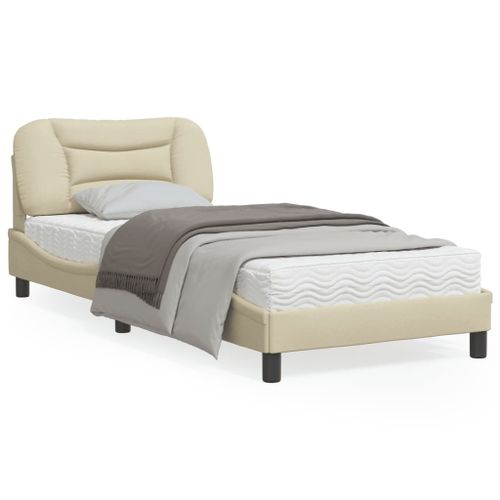 Vidaxl Cadre De Lit Avec Lumières Led Crème 80x200 Cm Tissu