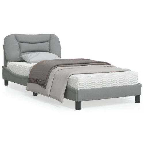 Vidaxl Cadre De Lit Avec Lumières Led Gris Clair 80x200 Cm Tissu