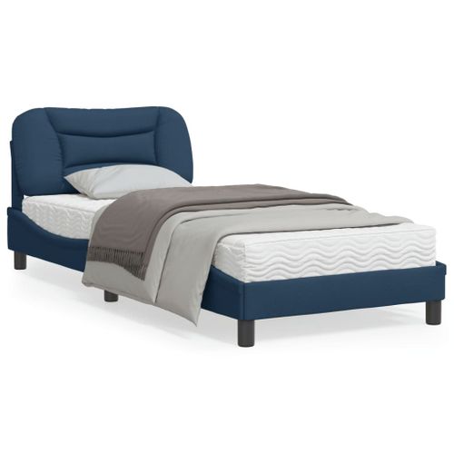 Vidaxl Cadre De Lit Avec Lumières Led Bleu 80x200 Cm Tissu