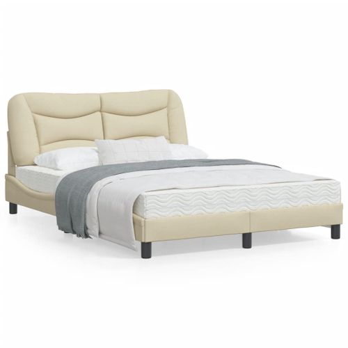 Vidaxl Cadre De Lit Avec Lumières Led Crème 120x200 Cm Tissu
