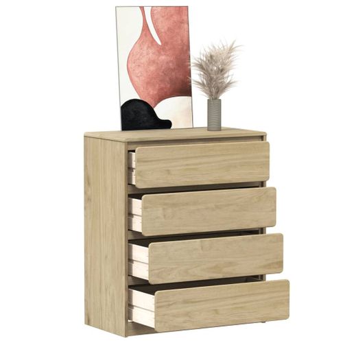 Vidaxl Commode Sauda Chêne 76,5x39x91 Cm Bois De Pin Massif