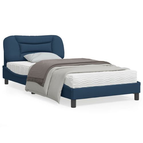Vidaxl Cadre De Lit Avec Lumières Led Bleu 100x200 Cm Tissu