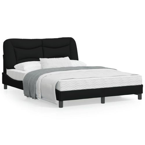 Vidaxl Cadre De Lit Avec Lumières Led Noir 120x200 Cm Tissu