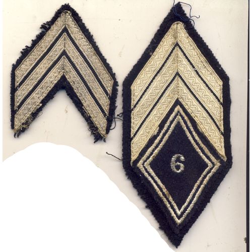 Insigne : Galons De Maréchal Des Logis Chef (Chef) Et Insigne D'épaule Accouplé Du 6ème Régiment De Dragons À Lachen-Speyerdorff