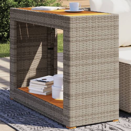 Vidaxl Table D'appoint De Jardin Dessus En Bois Gris 100x40x75 Cm