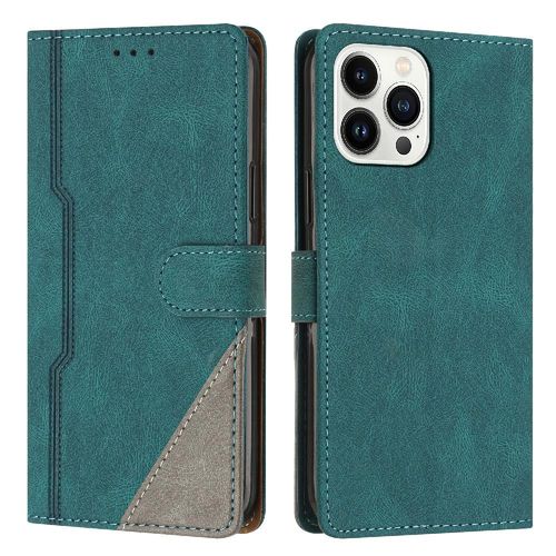 Étui Pour Iphone 15 Pro Max Portefeuille Support Pratique Couverture De Fentes Pour Cartes Fermeture Magnétique Cuir Pu - Vert