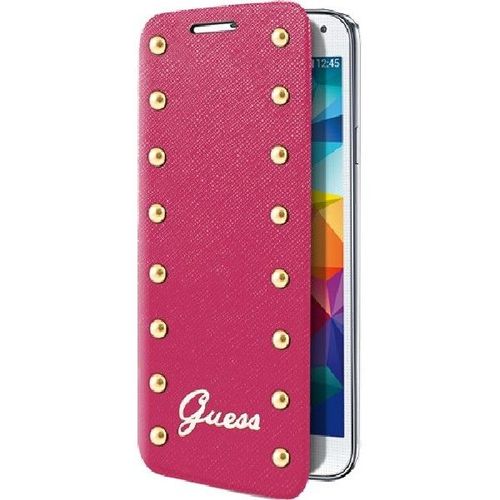 Etui À Rabat Ultra Fin Guess Clouté Rose Pour Samsung Galaxy S5 G900