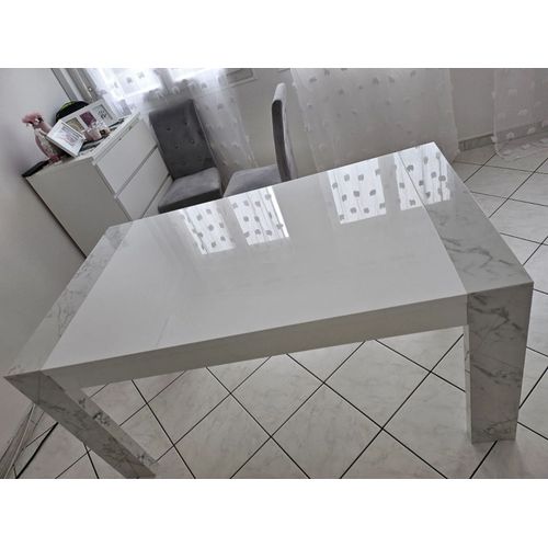 Table Blanche Marbre L.160×H.77×P.90)