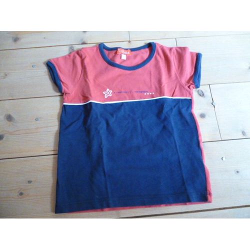 T-Shirt Tissaia À Manches Courtes 5 Ans Rouge Et Bleu