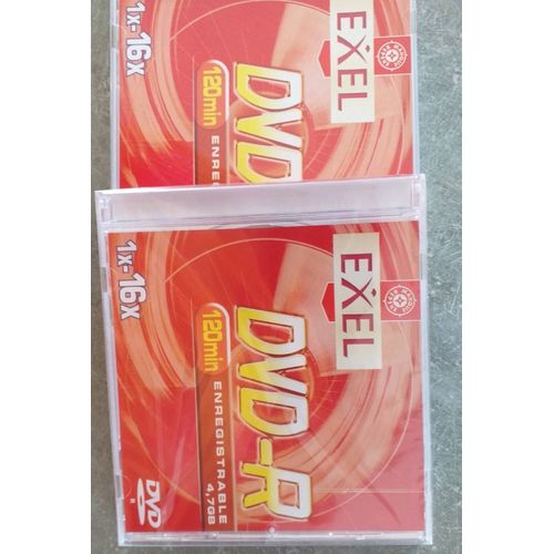 DVD-R EXEL lot de 2 vierges 120 min 4,7GB .