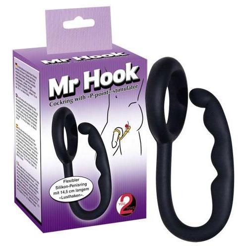 Cockring Et Stimulateur Anal En Silicone Mr Hook