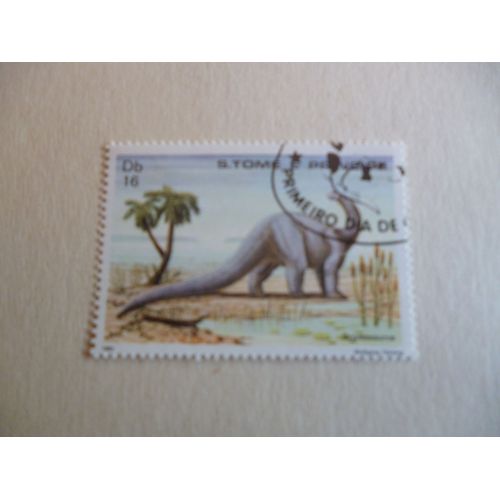 Timbre "Tome Et Principe 1982 :Brontosaurus".