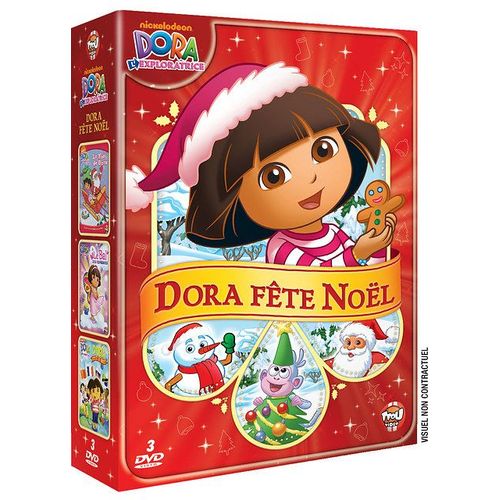 Dora L'exploratrice - Coffret Dora Fête Noël : Le Noël De Dora + Le Bal Des Papillons + Dora Autour Du Monde - Pack