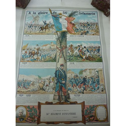 Planche Historique A La Gloire Du Regiment 56ème D'infanterie