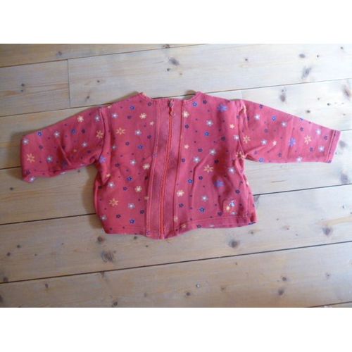 Gilet Mini Stéréo Rouge Imprimé Fleur 5 Ans
