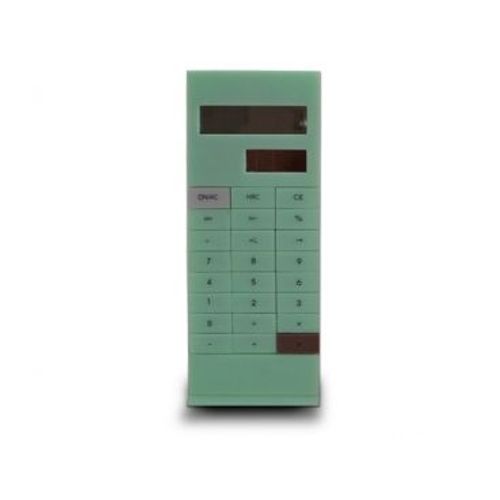 Calculatrice de poche avec pince à documents vert