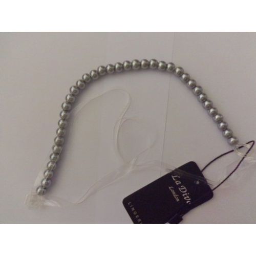 String Sexy Femme Erotique Erotic Pearls Thong Rose Blanc Argent 36