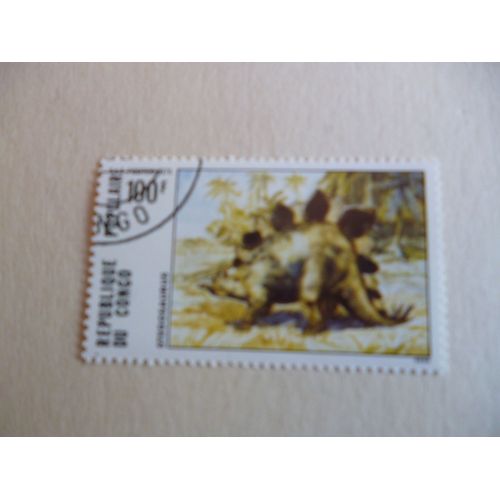 Timbre " Congo 1975 :Stegosaurus".