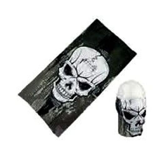 Masque, Tour De Cou - Tête De Mort (Skull Biker Protection Ghost Rider Ops Duty) - Tube Microfibre (Dacron) - Moto / Scooter / Vélo / Ski / Snowboard / Trekking / Vtt / Roller / Skate