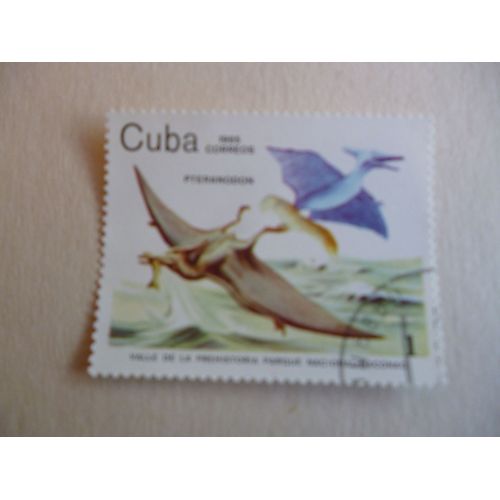 Timbre " Cuba 1985 :Pteranodon".Vallée De La Préhistoire.