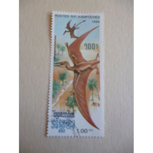 Timbre "Cambodge 1986 :Rhamphorhynchus".