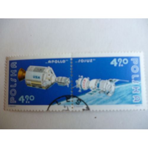 Timbre Double"Pologne 1975:Apollo-Soyouz".