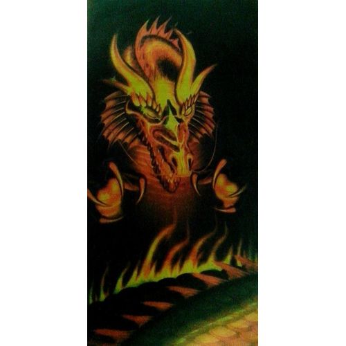 Masque, Tour De Cou - Flamme Dragon - Tube Élastique Multifonction 50 X 25 - 100% Dacron - Taille Unique (Ghost Army Skull Biker / Rider Protection) Snowboard, Ski, Moto, Vélo, Roller, Skate, Etc...