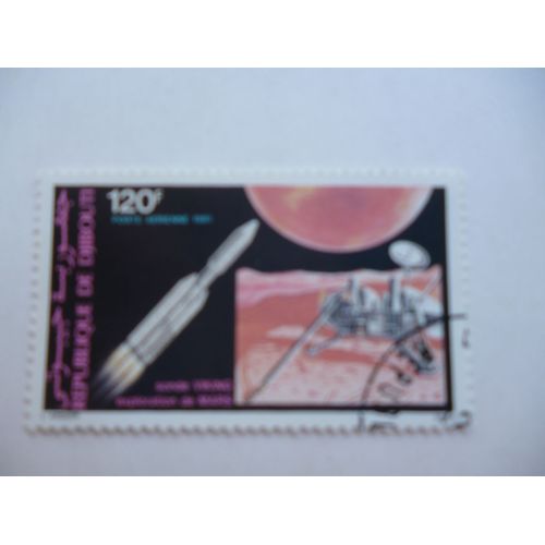 Timbre " Djibouti 1981 : Sonde Viking Explorations De Mars".