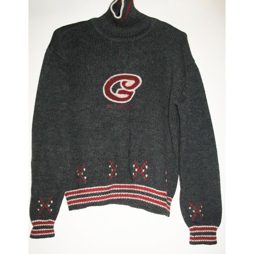 Pull Chevignon Col Roulé 100% Laine Couleur Gris Avec Logo Devant
