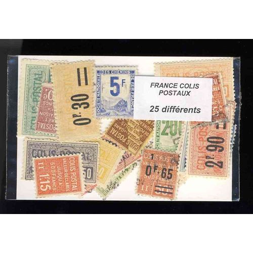 France Colis Postaux 25 Timbres De Collection Différents Oblitérés