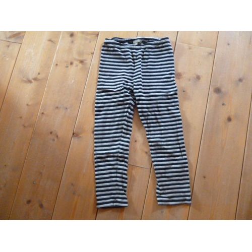 Legging In Extenso À Rayures Noir Et Blanc 5 Ans