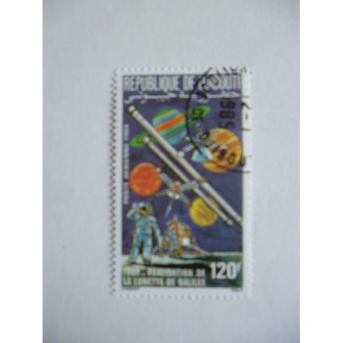 Timbre " Djibouti 1984 :Réalisation De La Lunette De Galilée En 1609".