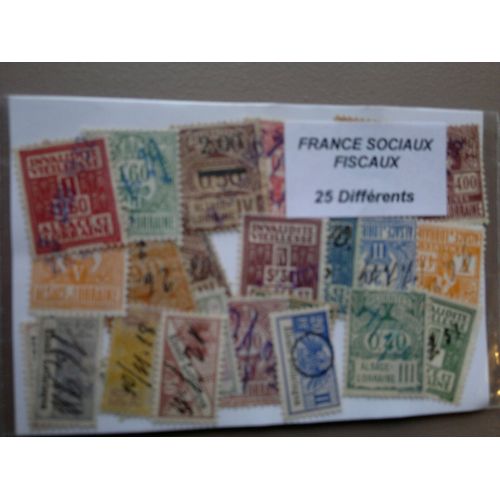 France Sociaux Fiscaux 25 Timbres Differents