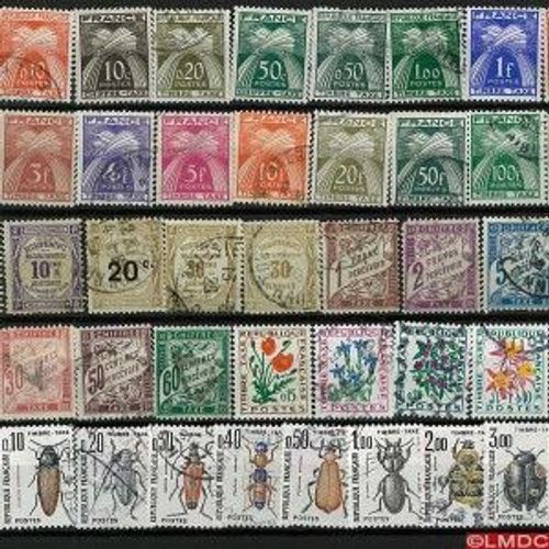 France Taxe 50 Timbres Differents