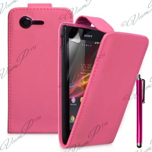 Etui Simili Cuir Pour Sony Xperia M2 4.8" - Rose + Stylet